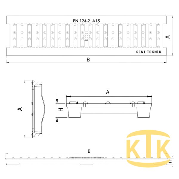 Döküm Yağmur Suyu Izgarası 125x500x35 mm (DI.1235-C)