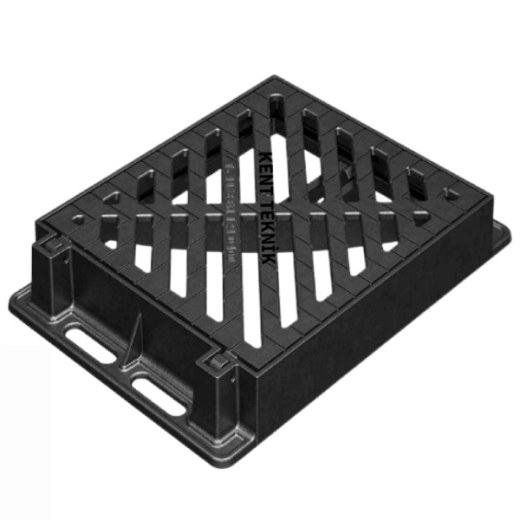 Döküm Yağmur Suyu Izgara Takımı 450x525 mm D400 | DIT-5070-D - Kent Kompozit Döküm Yağmur Suyu Izgara Takımı