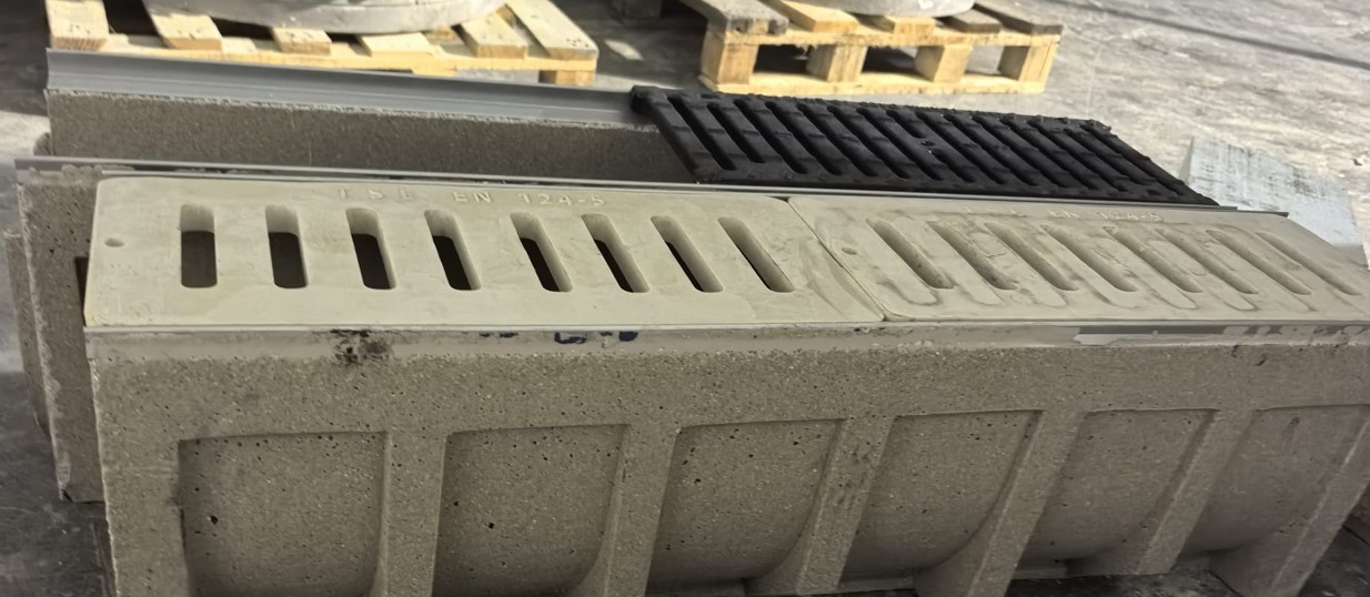 Polimer Drenaj Kanalı 125x1000x200 mm B125/C250 | KTK-1220-PK - Kent Kompozit Polimer Kanal